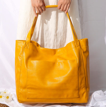 Retro Tote – Large Capacity, Premium Oil Wax Leather, Effortless Chic