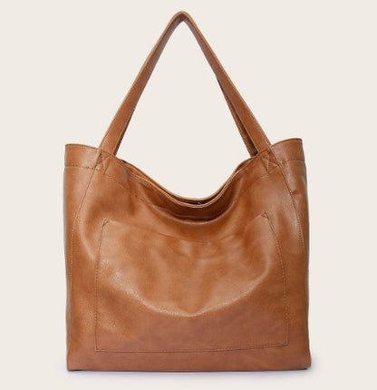 Retro Tote – Large Capacity, Premium Oil Wax Leather, Effortless Chic