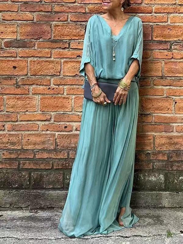 Elegant Solid Color Chiffon Suit For Women