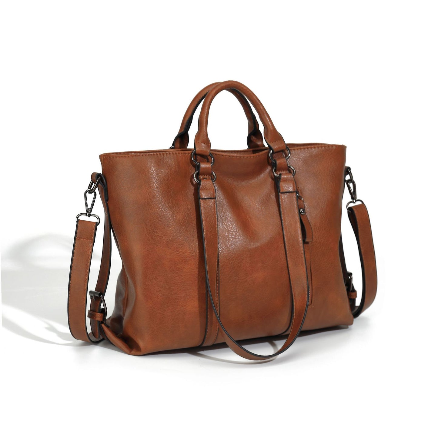 Soft Leather Large Capacity Totes One-shoulder Portable