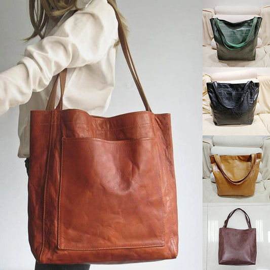 Retro Tote – Large Capacity, Premium Oil Wax Leather, Effortless Chic