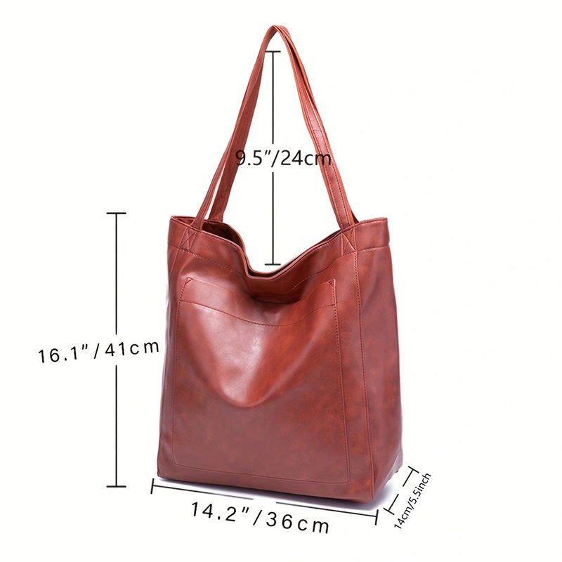 Retro Tote – Large Capacity, Premium Oil Wax Leather, Effortless Chic