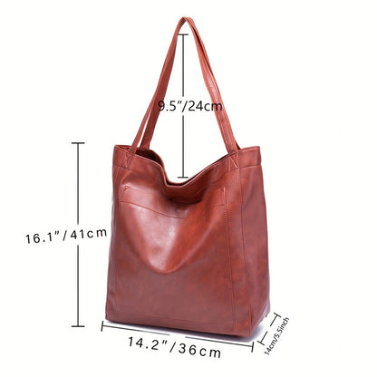 Retro Tote – Large Capacity, Premium Oil Wax Leather, Effortless Chic