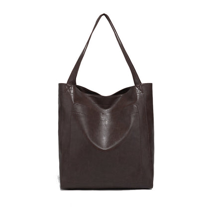 Retro Tote – Large Capacity, Premium Oil Wax Leather, Effortless Chic