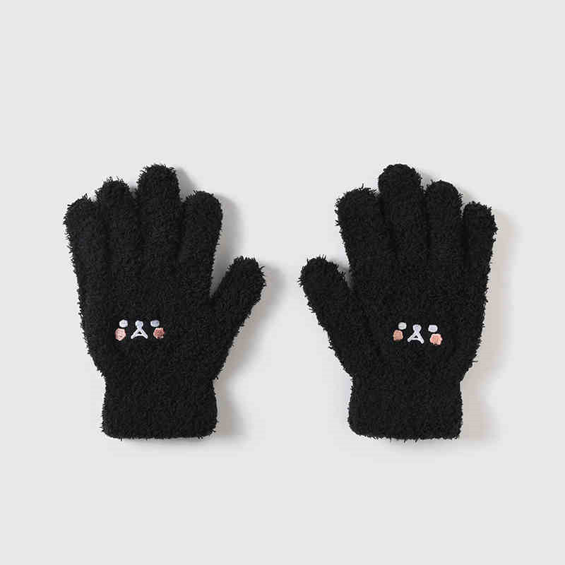 Cute Bear Plush Gloves Female Winter Cycling