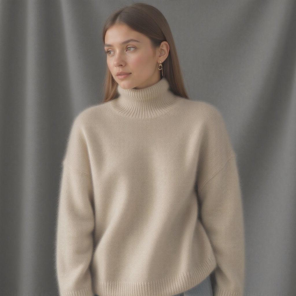 Oversized Cashmere Roll Neck Sweater | Soft & Warm Knitwear