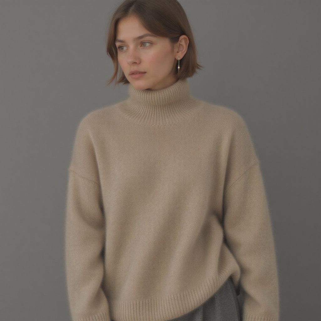 Oversized Cashmere Roll Neck Sweater | Soft & Warm Knitwear