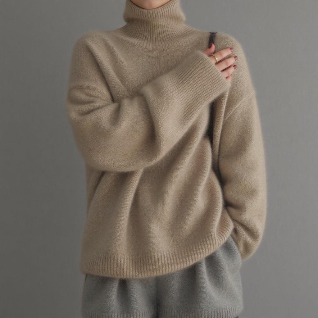 Oversized Cashmere Roll Neck Sweater | Soft & Warm Knitwear