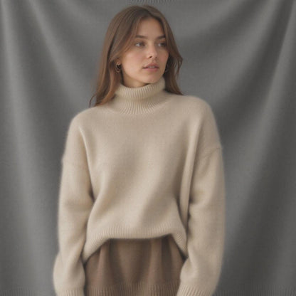 Oversized Cashmere Roll Neck Sweater | Soft & Warm Knitwear