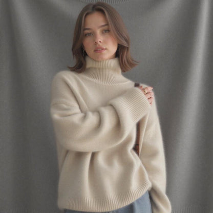 Oversized Cashmere Roll Neck Sweater | Soft & Warm Knitwear