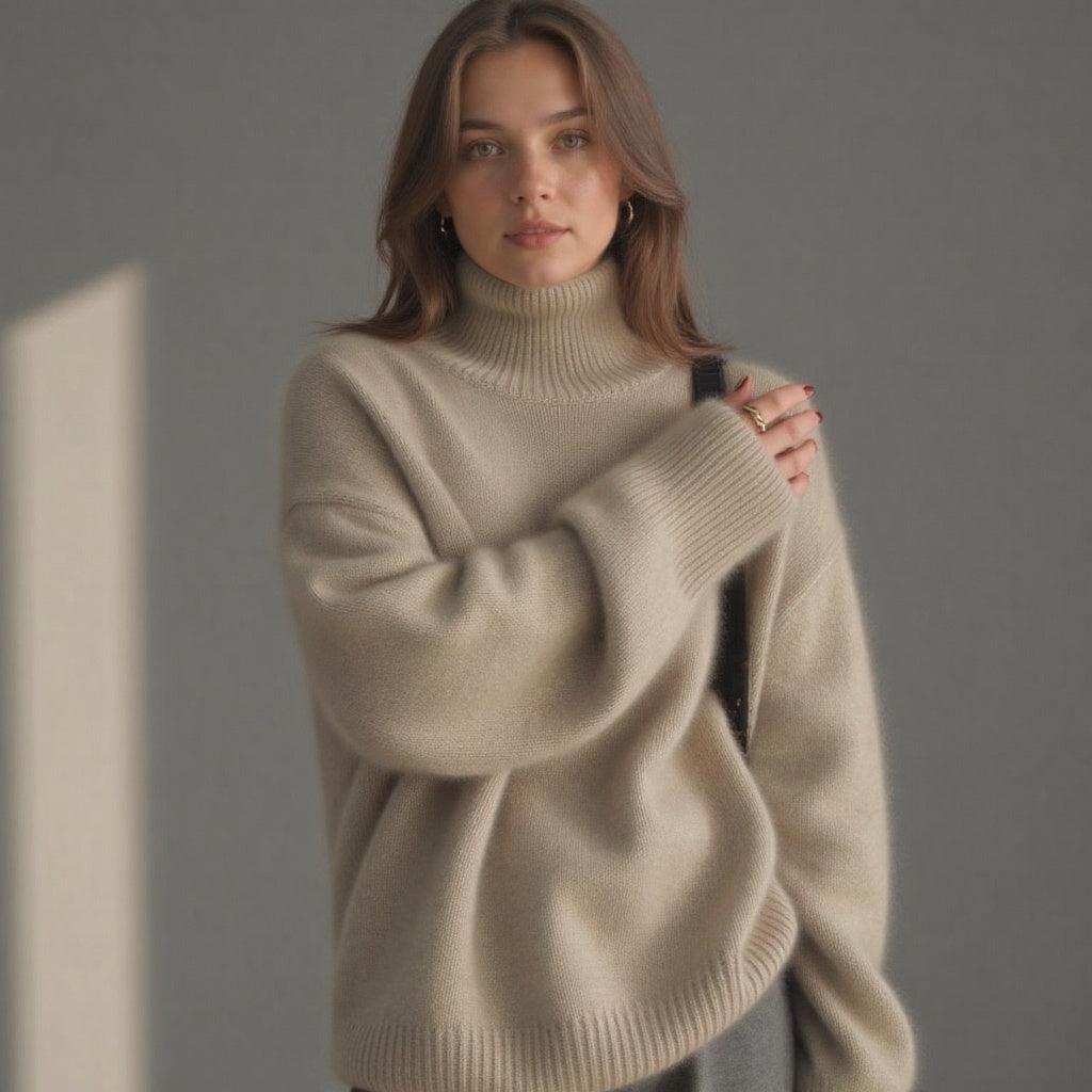 Oversized Cashmere Roll Neck Sweater | Soft & Warm Knitwear