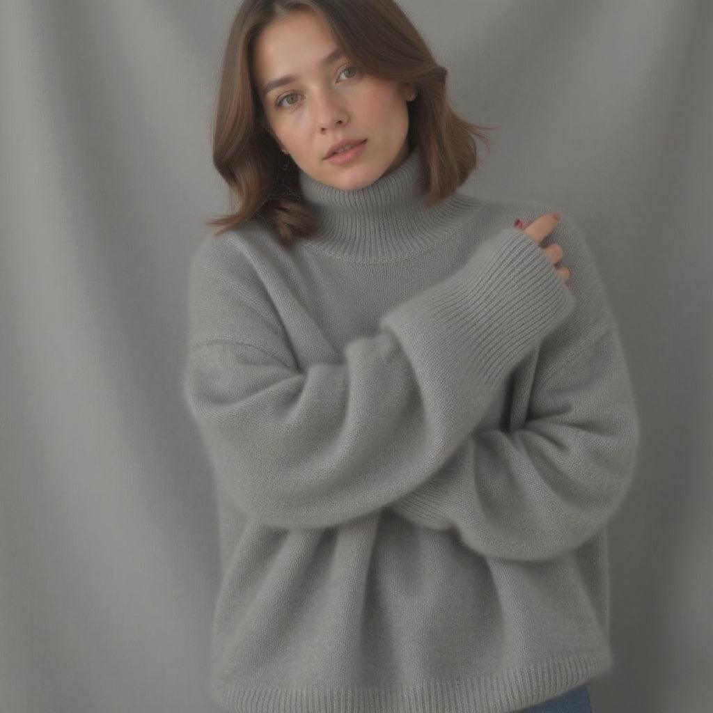 Oversized Cashmere Roll Neck Sweater | Soft & Warm Knitwear