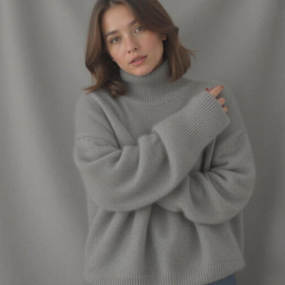 Oversized Cashmere Roll Neck Sweater | Soft & Warm Knitwear