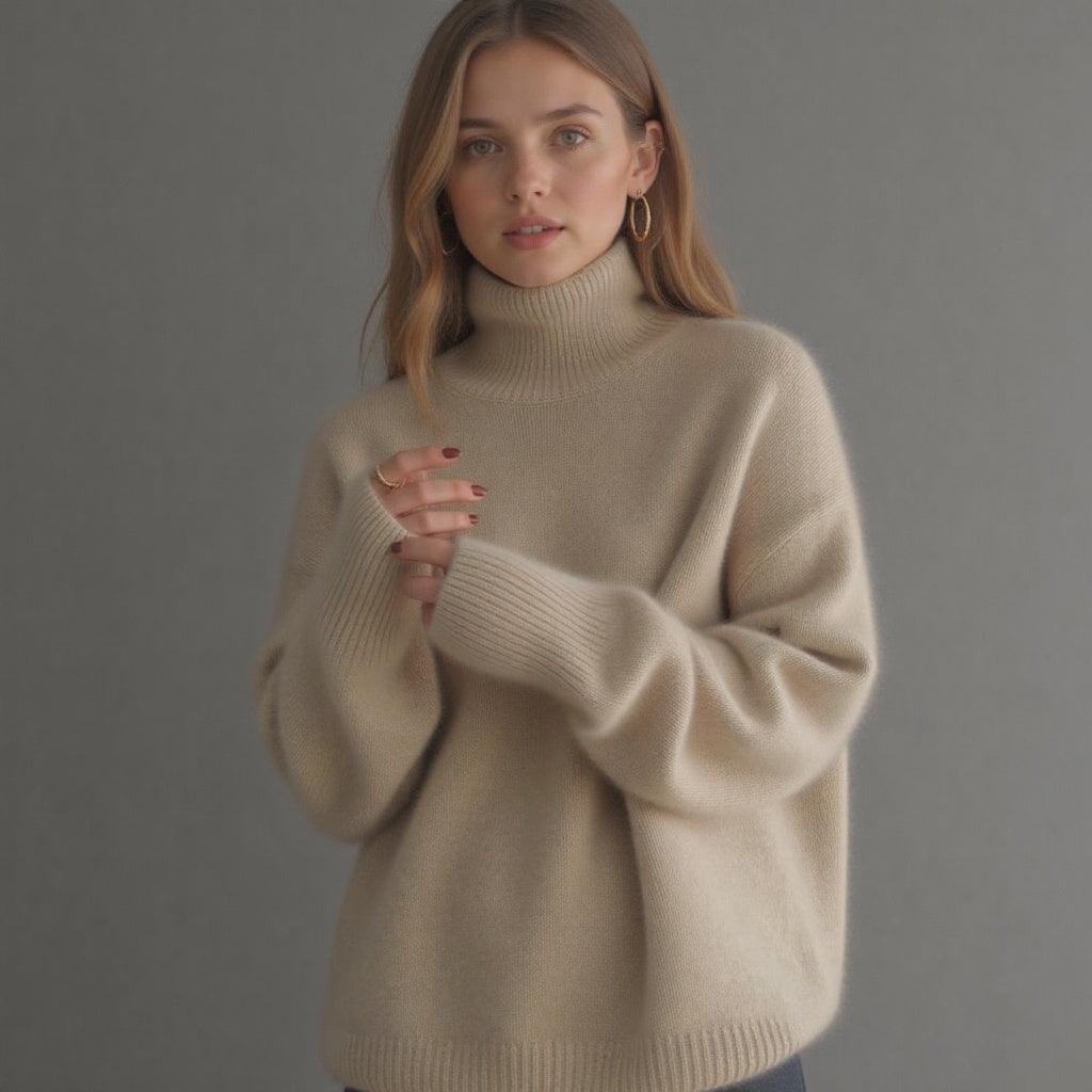 Oversized Cashmere Roll Neck Sweater | Soft & Warm Knitwear